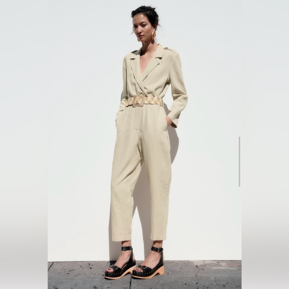 Zara linen blend jumpsuit